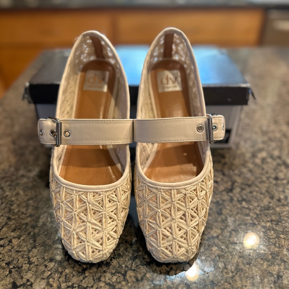 DV by Dolce Vita Beige Woven Flats with Strap